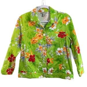 Leilei Collection Floral Jacket Cotton Blend Size Large